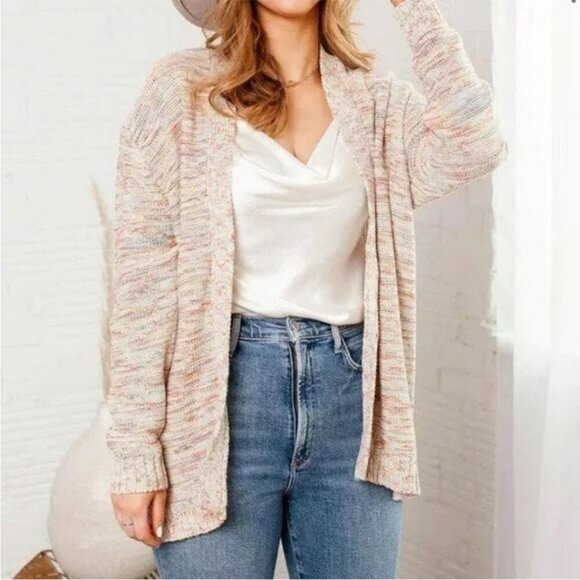 Lucy Paris Sweaters - Lucy Paris Cream Multicolor Rainbow Light Knit Cardigan Sweater Size Medium